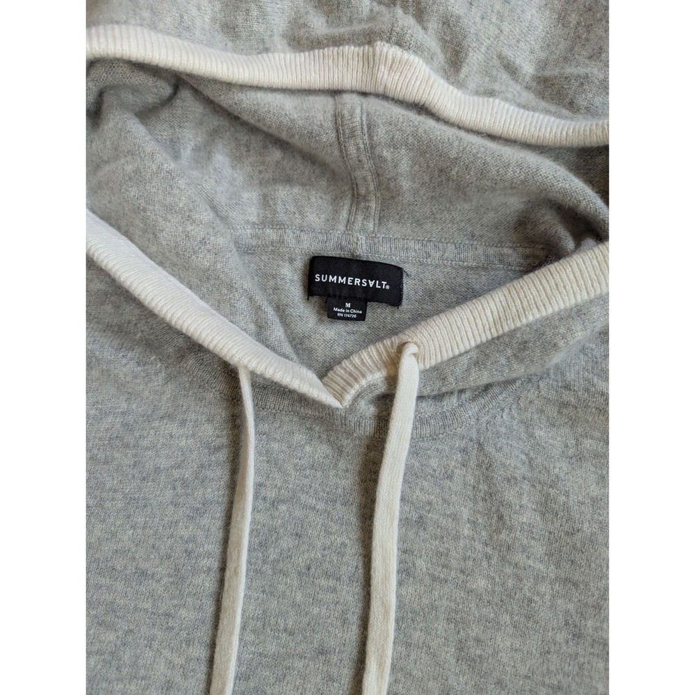 Summersalt Gray Cashmere Merino Wool Pullover Hoodie Sweater Womens Minimalist - Picture 2 of 9